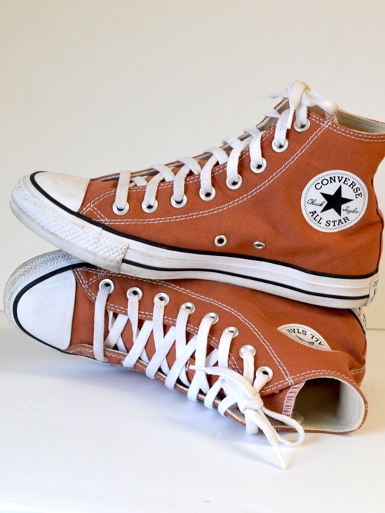 Converse Shoes - converse all Star brown sneaker shoes canvas chuck hi woman size 8.5